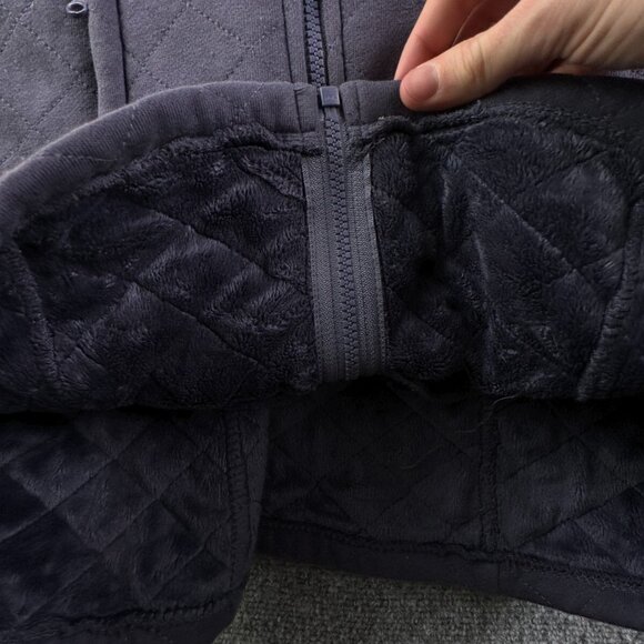 The North Face Purple Fuzzy Fleece Lined Jacket Small Full Zip Long W/ Pockets - Picture 13 of 16